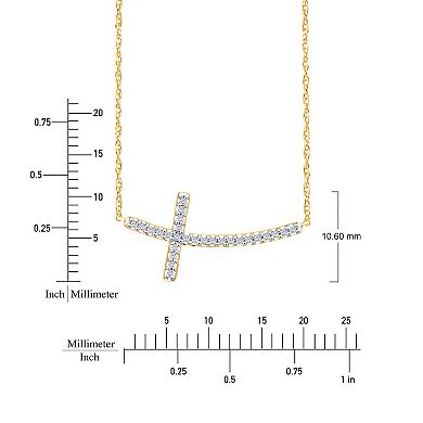 Always Mine 14k Gold Over Sterling Silver Diamond Accent Cross Pendant Necklace