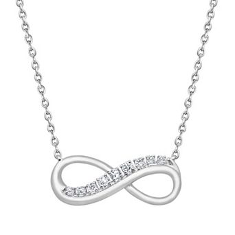 Always Mine Rhodium Over Sterling Silver Diamond Accent Infinity Circle Pendant Necklace