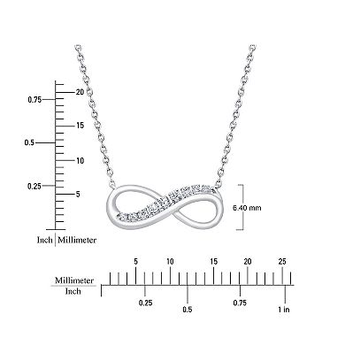 Always Mine Rhodium Over Sterling Silver Diamond Accent Infinity Circle Pendant Necklace