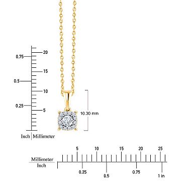 Always Mine 14k Gold over Sterling Silver 1/8 Carat T.W. Diamond Pendant Necklace