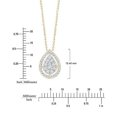 Always Mine 14k Gold Over Sterling Silver 1/5 Carat T.W. Diamond Pear Pendant Necklace