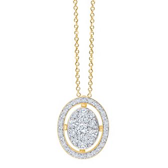 Always Mine 14k Gold Over Sterling Silver 1/5 Carat T.W. Diamond Circle Pendant Necklace