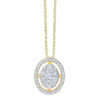 Always Mine 14k Gold Over Sterling Silver 1/5 Carat T.W. Diamond Circle Pendant Necklace