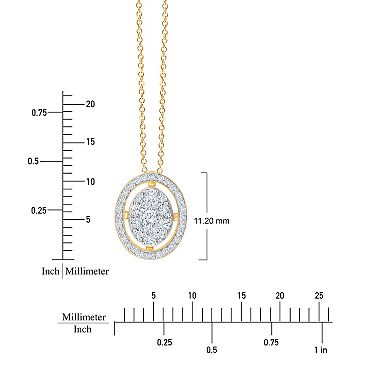 Always Mine 14k Gold Over Sterling Silver 1/5 Carat T.W. Diamond Circle Pendant Necklace