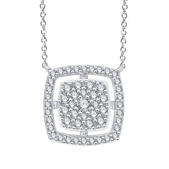 Always Mine Rhodium Over Sterling Silver 1/5 Carat T.W. Diamond Pendant Necklace