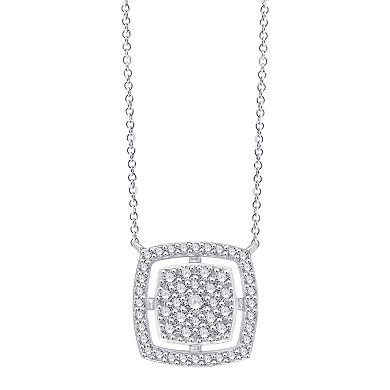 Always Mine Rhodium Over Sterling Silver 1/5 Carat T.W. Diamond Pendant Necklace