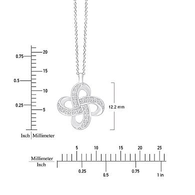 Always Mine Rhodium Over Sterling Silver 1/10 Carat T.W. Diamond Clover Pendant Necklace