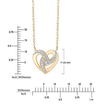 Always Mine 14k Gold Over Sterling Silver 1/10 Carat T.W. Diamond Heart Pendant Necklace
