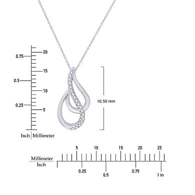 Always Mine Rhodium Over Sterling Silver Diamond Accent Teardrop Pendant Necklace