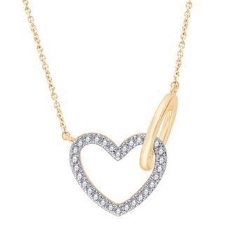 Always Mine 14k Gold Over Sterling Silver Diamond Accent Heart Pendant Necklace