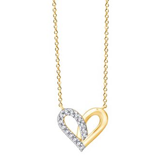 Always Mine 14k Gold Over Sterling Silver Diamond Accent Heart Pendant Necklace