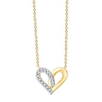 Always Mine 14k Gold Over Sterling Silver Diamond Accent Heart Pendant Necklace
