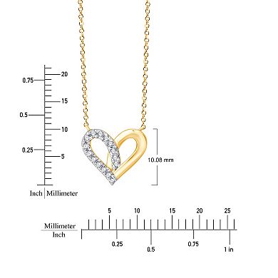 Always Mine 14k Gold Over Sterling Silver Diamond Accent Heart Pendant Necklace