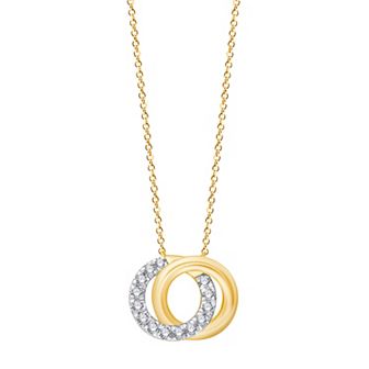Always Mine 14k Gold Over Sterling Silver 1/10 Carat T.W. Diamond Circle Pendant Necklace