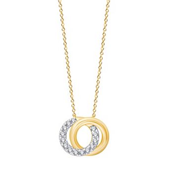 Always Mine 14k Gold Over Sterling Silver 1/10 Carat T.W. Diamond Circle Pendant Necklace