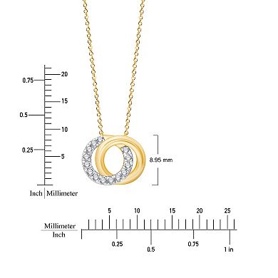 Always Mine 14k Gold Over Sterling Silver 1/10 Carat T.W. Diamond Circle Pendant Necklace