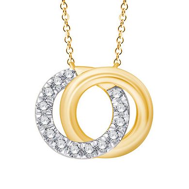 Always Mine 14k Gold Over Sterling Silver 1/10 Carat T.W. Diamond Circle Pendant Necklace