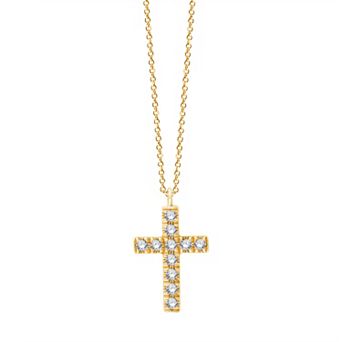 Always Mine 14k Gold Over Sterling Silver Diamond Accent Cross Pendant Necklace