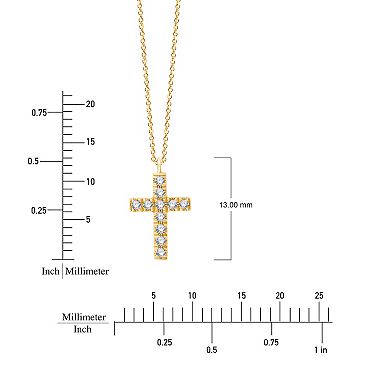 Always Mine 14k Gold Over Sterling Silver Diamond Accent Cross Pendant Necklace