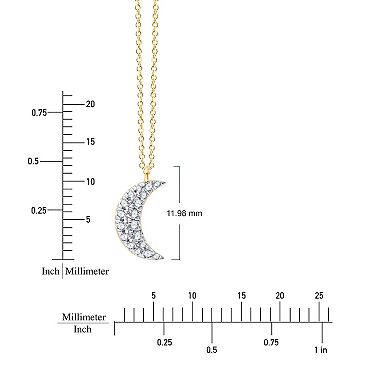 Always Mine 14k Gold Over Sterling Silver 1/10 Carat T.W. Diamond Crescent Pendant Necklace