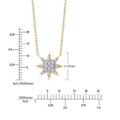 Always Mine 14k Gold Over Sterling Silver 1/8 Carat T.W. Diamond Star Pendant Necklace