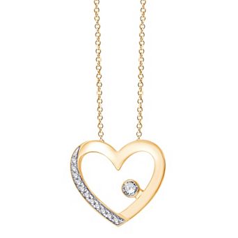 Always Mine 14k Gold Over Sterling Silver Diamond Accent Heart Pendant Necklace