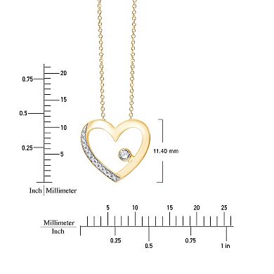 Always Mine 14k Gold Over Sterling Silver Diamond Accent Heart Pendant Necklace