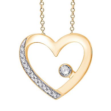 Always Mine 14k Gold Over Sterling Silver Diamond Accent Heart Pendant Necklace