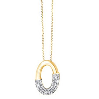 Always Mine 14k Gold Over Sterling Silver 1/10 Carat T.W. Diamond Circle Pendant Necklace