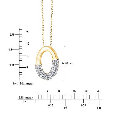 Always Mine 14k Gold Over Sterling Silver 1/10 Carat T.W. Diamond Circle Pendant Necklace