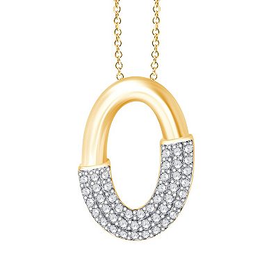 Always Mine 14k Gold Over Sterling Silver 1/10 Carat T.W. Diamond Circle Pendant Necklace