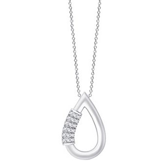 Always Mine Sterling Silver Diamond Accent Teardrop Pendant Necklace