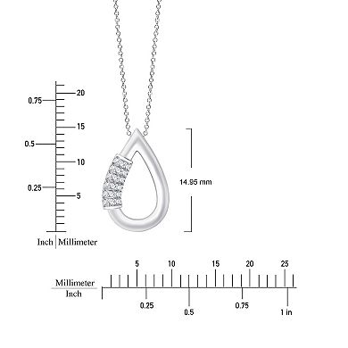 Always Mine Sterling Silver Diamond Accent Teardrop Pendant Necklace