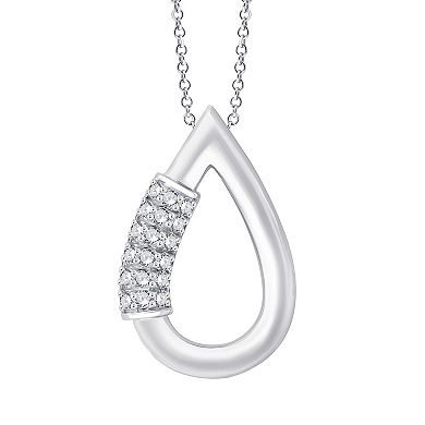 Always Mine Sterling Silver Diamond Accent Teardrop Pendant Necklace