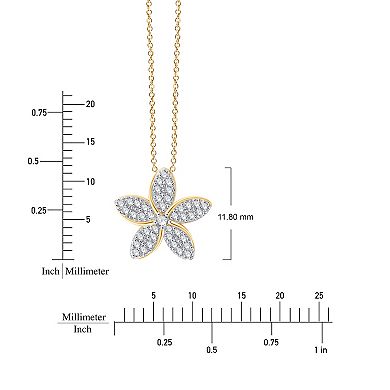 Always Mine 14k Gold Over Sterling Silver 1/8 Carat T.W. Diamond Flower Pendant Necklace