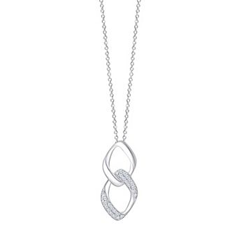 Always Mine Rhodium Over Sterling Silver Diamond Accent Pendant Necklace