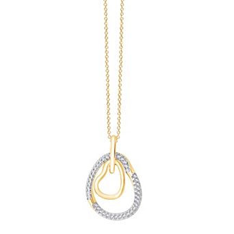 Always Mine 14k Gold Over Sterling Silver 1/10 Carat T.W. Diamond Heart Pendant Necklace