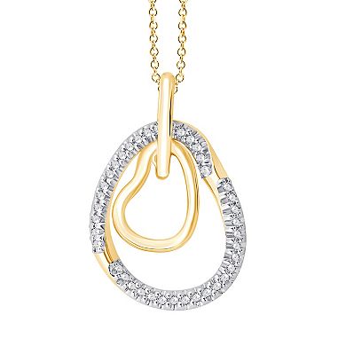 Always Mine 14k Gold Over Sterling Silver 1/10 Carat T.W. Diamond Heart Pendant Necklace