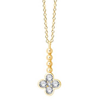 Always Mine 14k Gold Over Sterling Silver 1/8 Carat T.W. Diamond Floral Pendant Necklace
