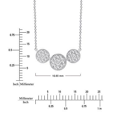 Always Mine Rhodium Over Sterling Silver 1/5 Carat T.W. Diamond 3-Round Pendant Necklace