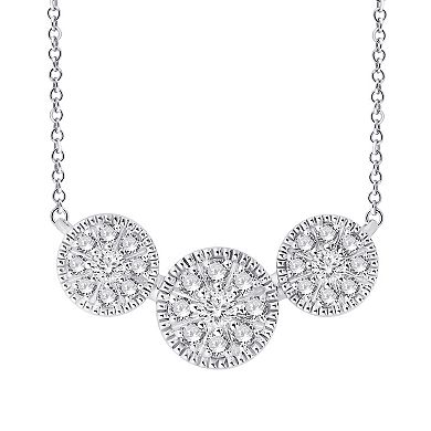 Always Mine Rhodium Over Sterling Silver 1/5 Carat T.W. Diamond 3-Round Pendant Necklace
