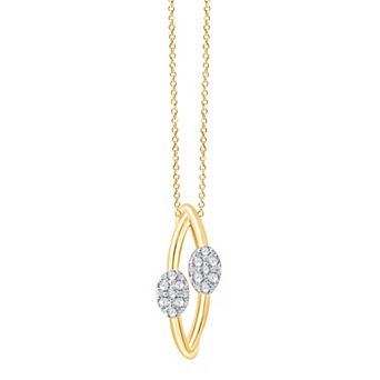 Always Mine 14k Gold Over Sterling Silver 1/8 Carat T.W. Diamond Pendant Necklace