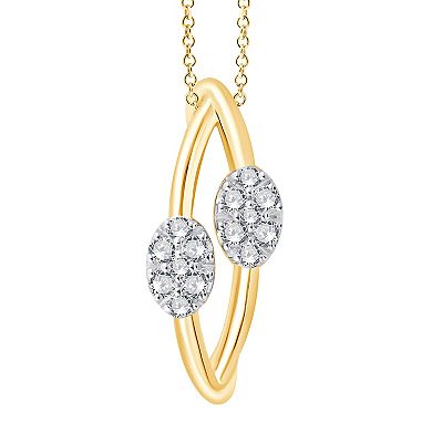 Always Mine 14k Gold Over Sterling Silver 1/8 Carat T.W. Diamond Pendant Necklace
