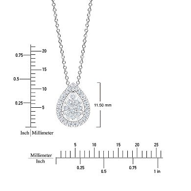 Always Mine Sterling Silver 1/6 Carat T.W. Diamond Teardrop Pendant Necklace