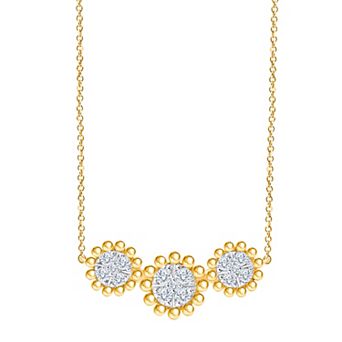 Always Mine 14k Gold Over Sterling Silver 1/5 Carat T.W. Diamond 3-Stone Pendant Necklace