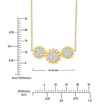 Always Mine 14k Gold Over Sterling Silver 1/5 Carat T.W. Diamond 3-Stone Pendant Necklace