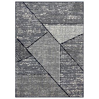 World Rug Gallery Contemporary Distressed Geometric Rug