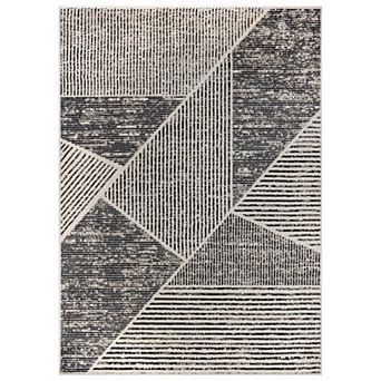World Rug Gallery Contemporary Distressed Geometric Rug