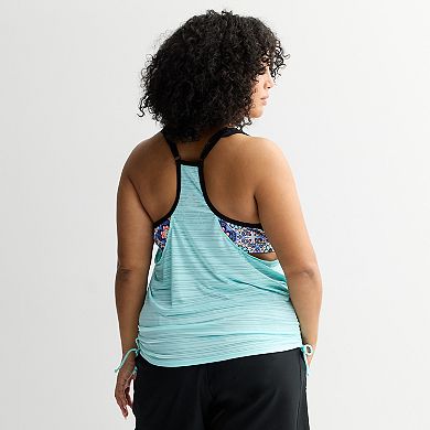 Plus Size ZeroXposur Ruched 2-in-1 Tankini Swim Top