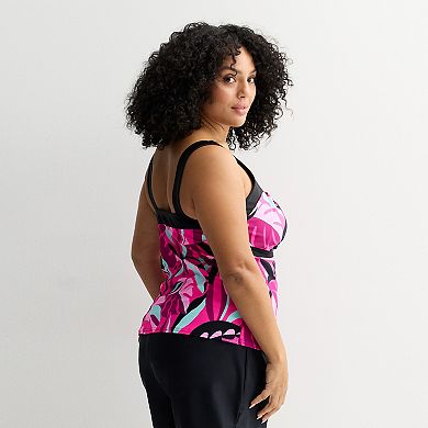 Plus Size ZeroXposur Peasant Tankini Swim Top